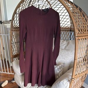 Theory Elegant Burgundy Long Sleeve Dress